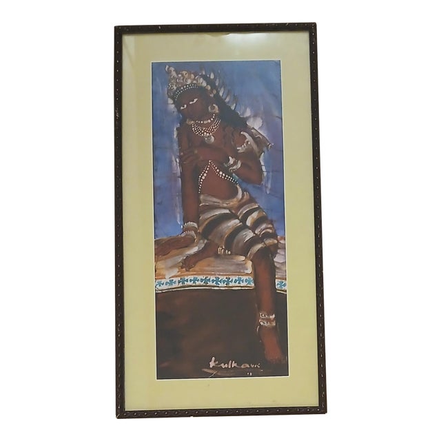 Framed Batik Figurative Painting For Sale
