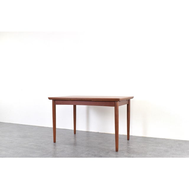 Wood Mid-Century Danish Teak Extendable Dining Table, 1960s For Sale - Image 7 of 18