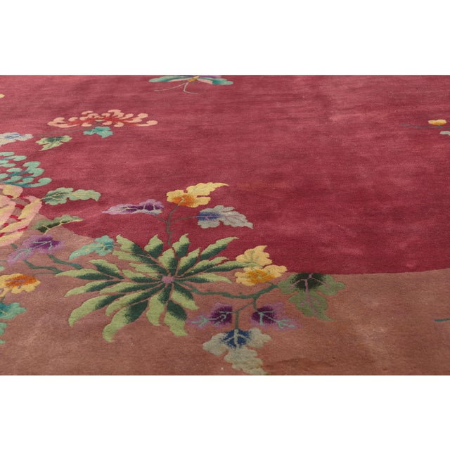 Mid 20th Century Vintage Chinese Art Deco Rug, 09'07 X 13'05 For Sale - Image 5 of 10