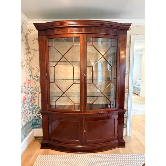 Baker Furniture Bow Front Georgian China Cabinet For Sale - Image 12 of 12