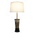1950s Marbro Atomic Modern Charleton Hand Painted Art Glass Brass Wood Table Lamp One-of-a-Kind Sublime Condition For Sale