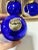 1950s Vintage Large Kugel-Style Mercury Glass Christmas Ornaments, Blue & Teal, Set of 6 For Sale - Image 5 of 12