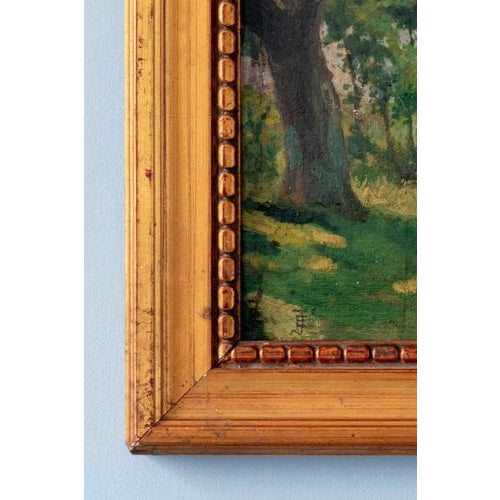 Alfred Garcement, Landscape with Trees, Oil Painting on Board, Early 20th Century, Framed For Sale - Image 6 of 9