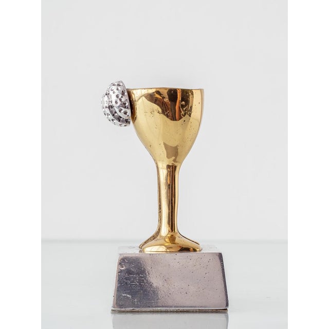 Gold Brutalist Brass and Aluminum Golf Trophy Sculpture by David Marshall, Spain, 1970s For Sale - Image 8 of 12