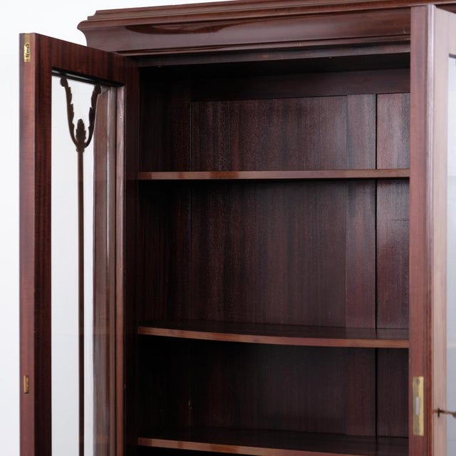Wood Display Cabinet in Hand-Polished Mahogany with Glass Doors, 1900 For Sale - Image 7 of 11