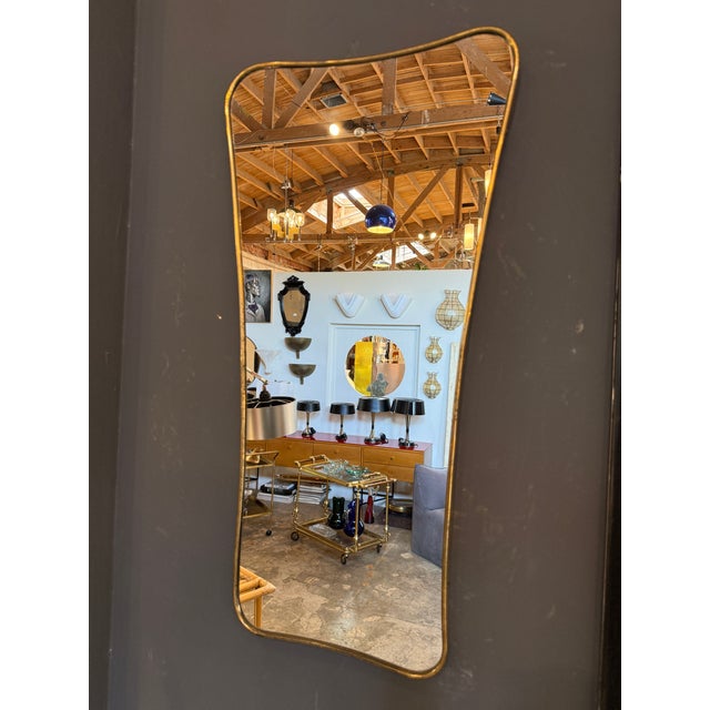 Brass Italian Freeform Brass Wall Mirror For Sale - Image 8 of 9