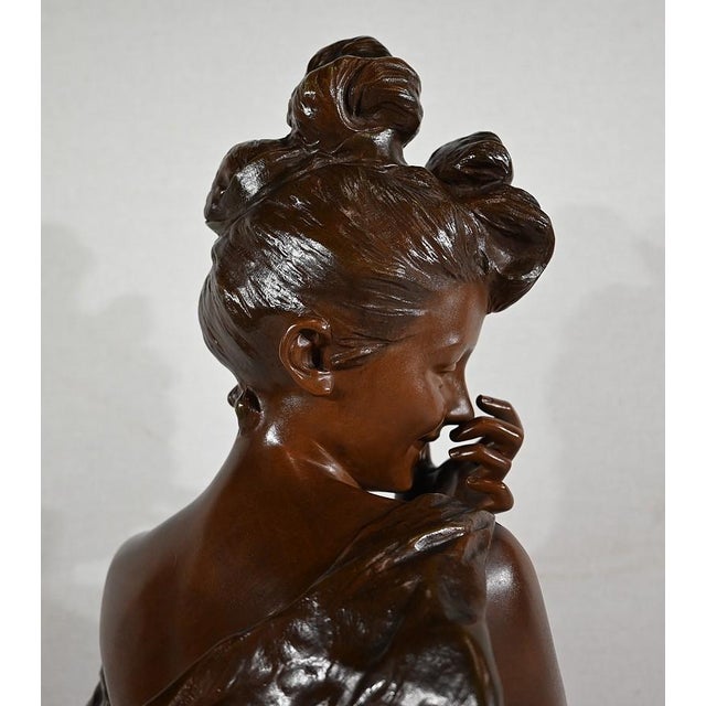 G. Van Der Straeten, Mischievous Young Woman, 1890s, Bronze For Sale - Image 9 of 18
