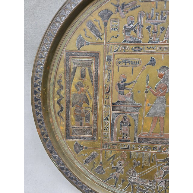 Late 20th Century Vintage Egyptian Revival Tray For Sale - Image 5 of 7
