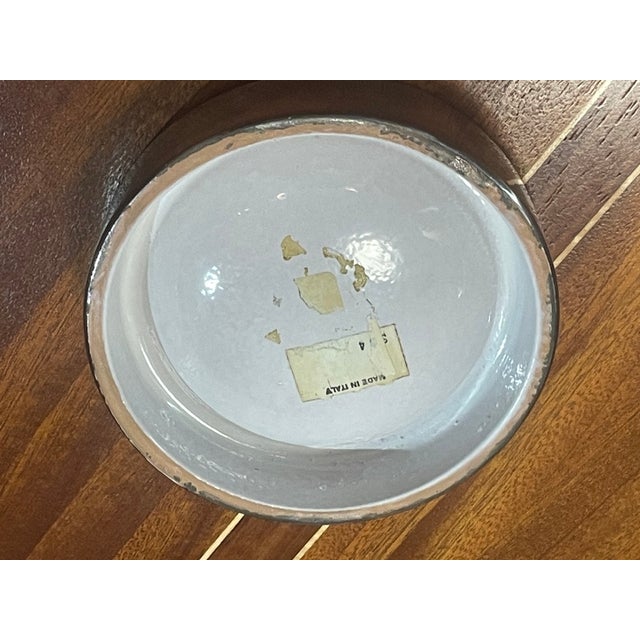 Mid-Century Modern Pristine Mid-Century Modern Italian Silver & Purple Ceramic Catch-All Bowl For Sale - Image 3 of 5