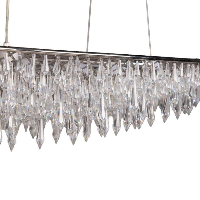 Anthology Quartet Crystal Rain Oval Pendant Lamp For Sale - Image 5 of 9