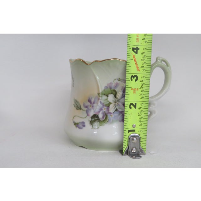 Mid 20th Century Brandenburg Floral Purple and Green Shaving Mug Cup 4558b For Sale - Image 9 of 11