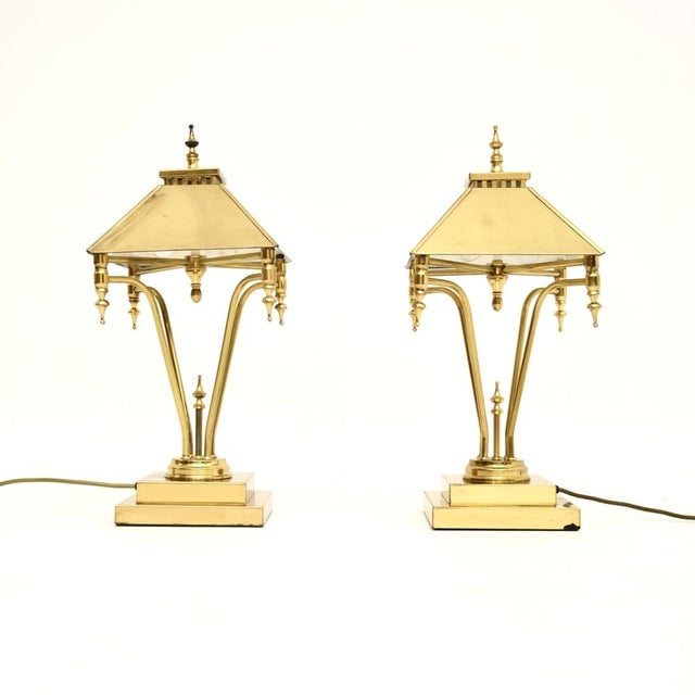 Vintage Brass Table Lamps, 1970s, Set of 2 For Sale - Image 10 of 10