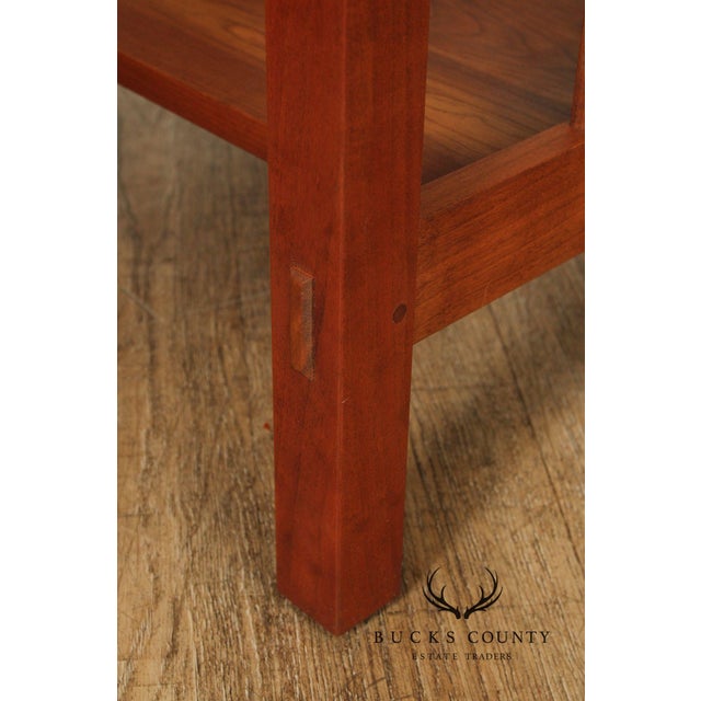 Stickley Stickley Mission Collection Cherry Spindle Lamp Table For Sale - Image 4 of 12