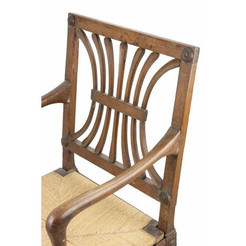Antique Wooden Chairs in Straw Seats, Italy, 19th Century, Set of 4 For Sale - Image 5 of 8