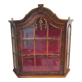 Antique Dutch Wall Vitrine With Key For Sale