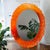 Large Mid-Century German Modern Oval Orange Acrylic Backlit Wall Mirror Light attributed to Hillebrand, 1970s For Sale - Image 4 of 13