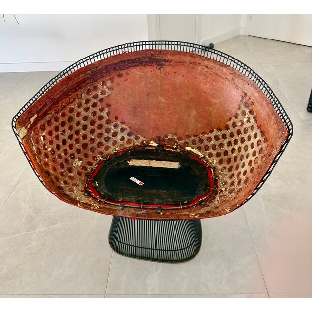 Pair of iconic Warren Platner for Knoll bronze steel lounge chairs and coffee table. Circa 1970's. Each of the chairs...