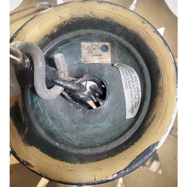 Vintage French Designer Mid-Century Modern Crystal & Bronze Flower Basket Chandelier For Sale - Image 12 of 13