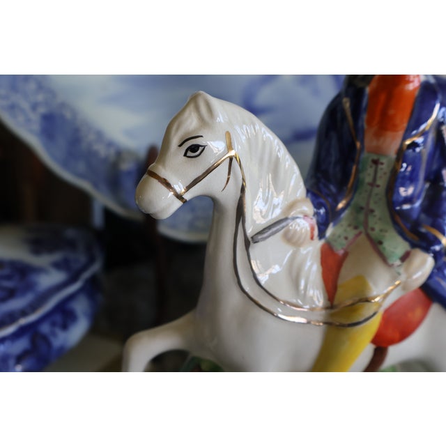 Blue 1960s Staffordshire-Style Dick Turpin & Tom King Figures – Pair For Sale - Image 8 of 18