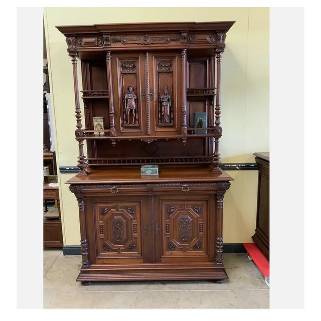 Brown Antique Walnut Buffet, 1880s For Sale - Image 8 of 8