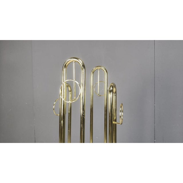 Metal Vintage Modernist Brass Coat Stand, 1970s For Sale - Image 7 of 11