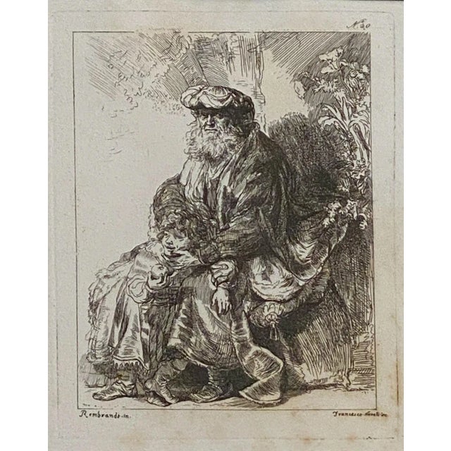 Rembrandt etching done by Francesco Novelli, Italy circa 1770.