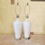 Pair of Vintage White Ceramic Urn Form Table Lamps With Gold Bases and Pleated Shades For Sale - Image 9 of 18