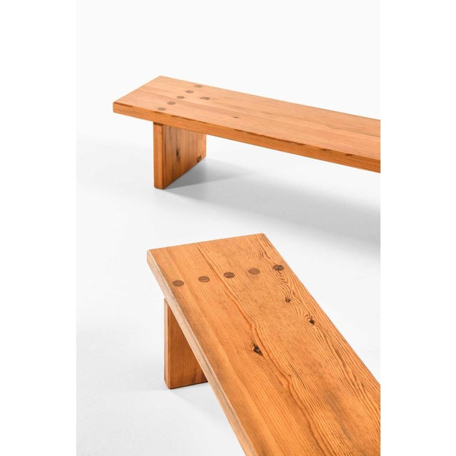 This rare pair of benches, designed by sven larsson and produced by his own workshop, sven larsson möbelshop in sweden...