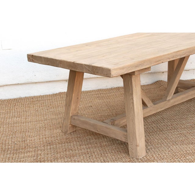 Farmhouse The Chablis, Thick Top Tavern Trestle Table For Sale - Image 3 of 10
