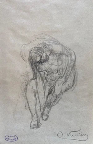 Otto Vautier, L'habillage, 1910, Pencil on Paper