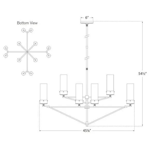 Visual Comfort Thomas O'Brien for Visual Comfort Signature Marais Large Chandelier in Polished Nickel with Clear Glass For Sale - Image 4 of 4
