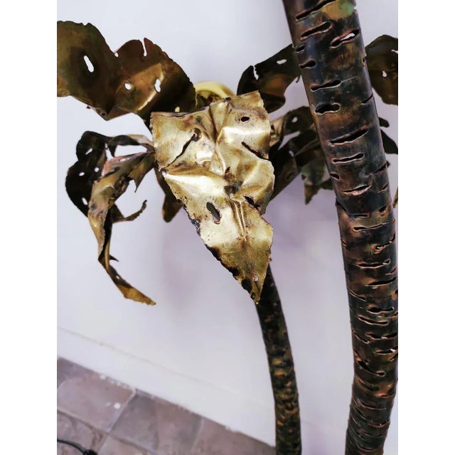 Metal Vintage Brass Palm Lamp For Sale - Image 7 of 18