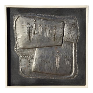 Metal Menschengruppe Relief by Hermann Tomada, 1980 For Sale