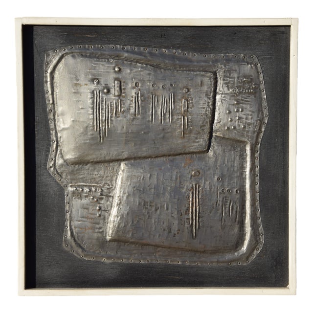 Metal Menschengruppe Relief by Hermann Tomada, 1980 For Sale