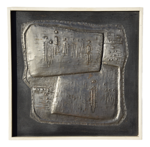 Metal Menschengruppe Relief by Hermann Tomada, 1980