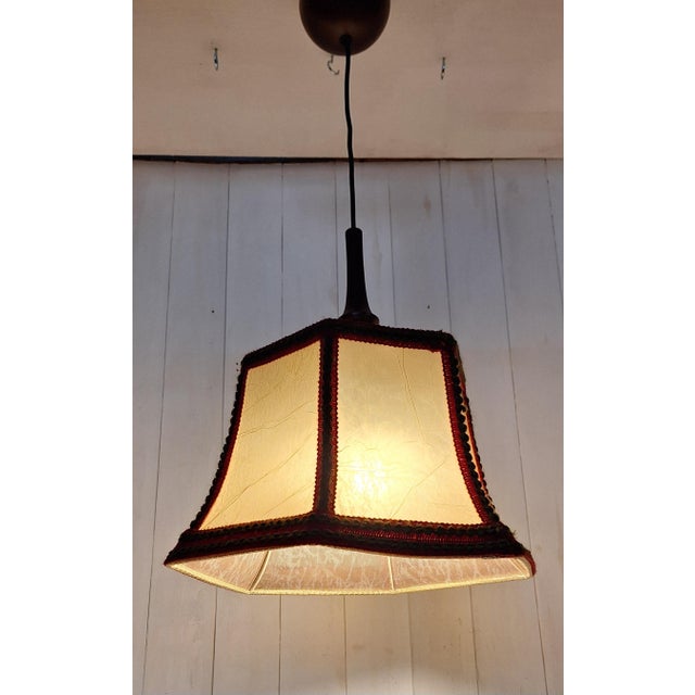 1970s Vintage Hanging Lamp in Beechwood by Aro-Leuchten, 1970s For Sale - Image 5 of 8