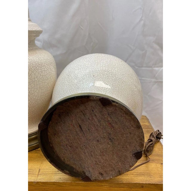 1940s Pr Asian Style Crackle Vase Temple Jars For Sale - Image 5 of 5