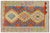 Shabby Chic Turkish Kilim Rust Blue Hand-Woven Wool Rug For Sale - Image 9 of 9