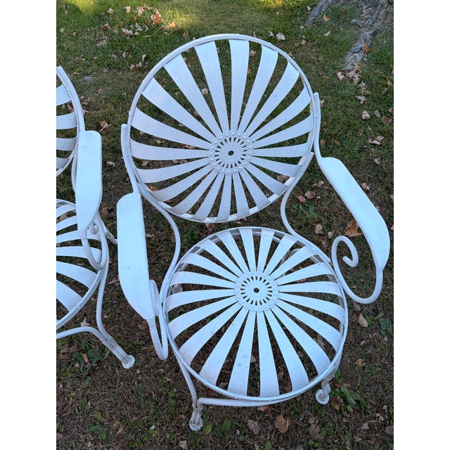 Francois Carre Pair Vintage Francois Carre Sunburst Armchairs, Attributed For Sale - Image 4 of 7