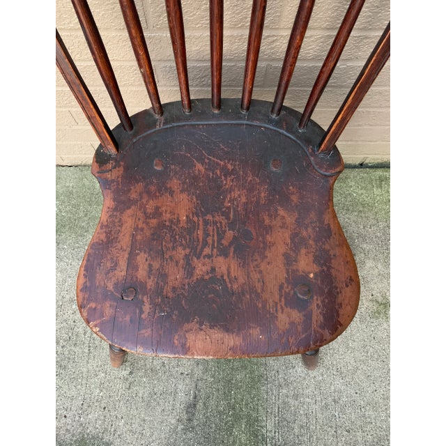 Brown Circa 1790 American Windsor Bow-Back Side Chair With Original Patina For Sale - Image 8 of 13