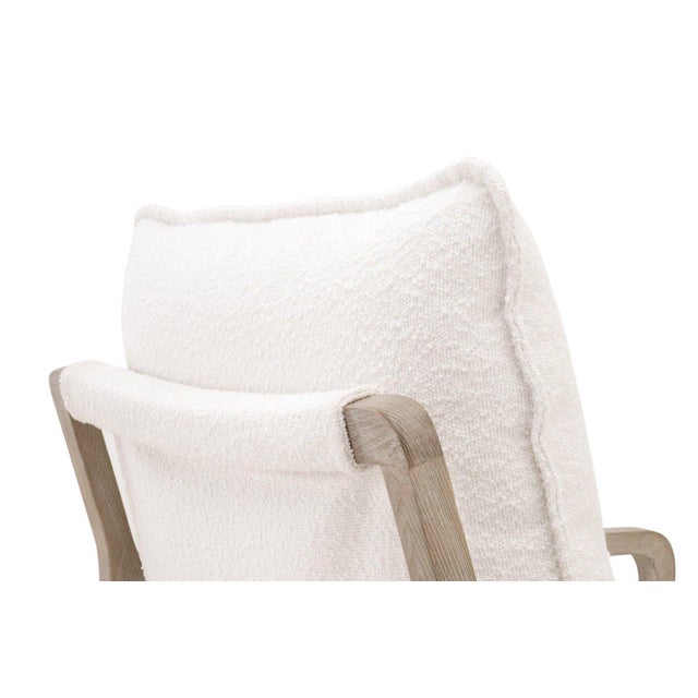 Performance White Boucle Sling Hamlin Club Chair by Essentials for Living For Sale In Washington DC - Image 6 of 11