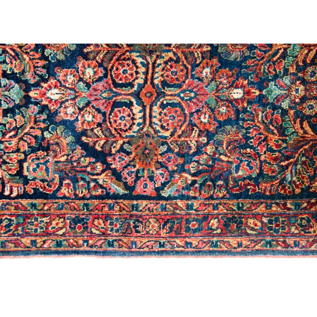 Navy Blue Early 20th Century Persian Sarouk Rug For Sale - Image 8 of 14
