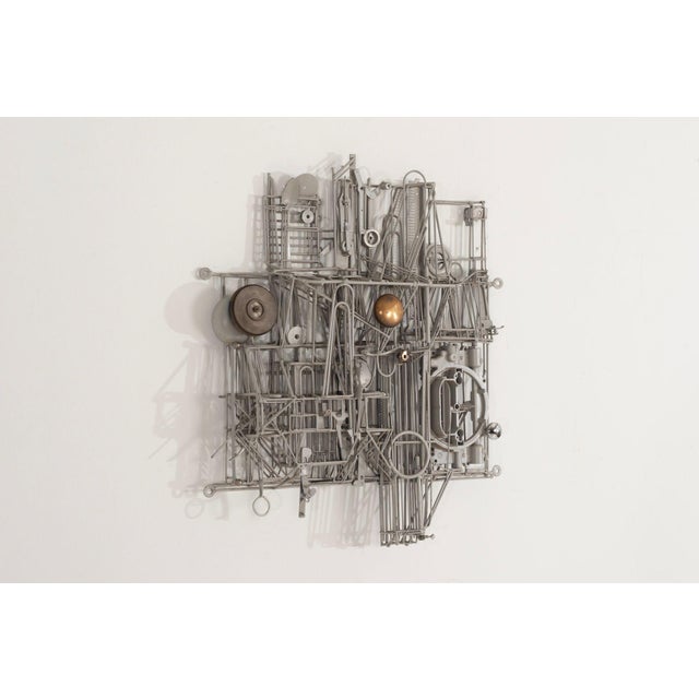 Mid-Century Modern 1980s Max Neufeldt Metal Collage –Assemblage Sculpture For Sale - Image 3 of 7