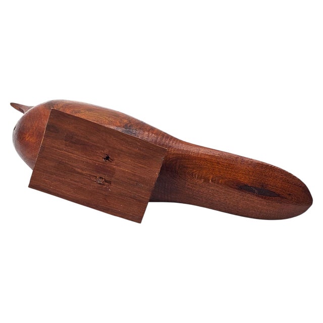 Mid Century Modern Hand Carved Wood Shorebird Sculptures Folk Art Pair American For Sale - Image 18 of 18