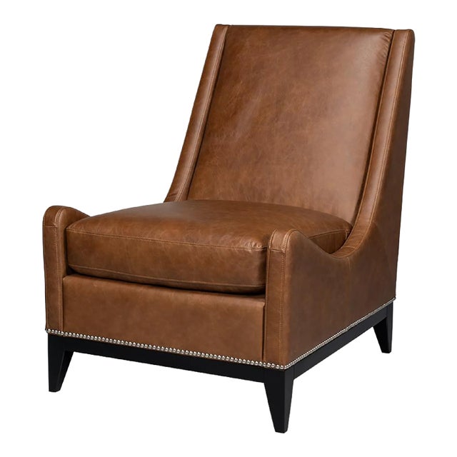 Contemporary Leather Accent Chair For Sale