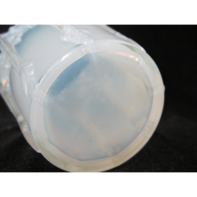 Sabino Paris Manta Raie Ray Sculpted Flower Blue Opalescent Glass Vase For Sale - Image 9 of 14