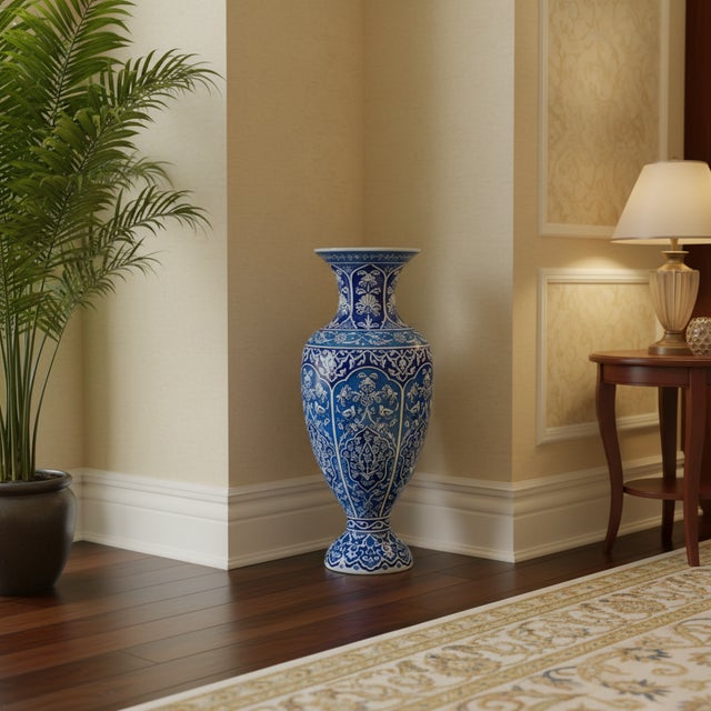 The Midnight Palace This Handmade Ceramic Palace Vase is the nocturnal counterpart to the classic white designs. Standing...