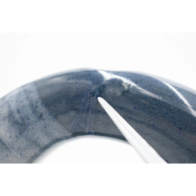 Vintage 1990s Handmade Donut Tube Pitcher For Sale - Image 9 of 13