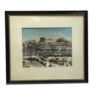 Mid 20th Century Colored Photograph of the Acropolis in Athens Greece For Sale