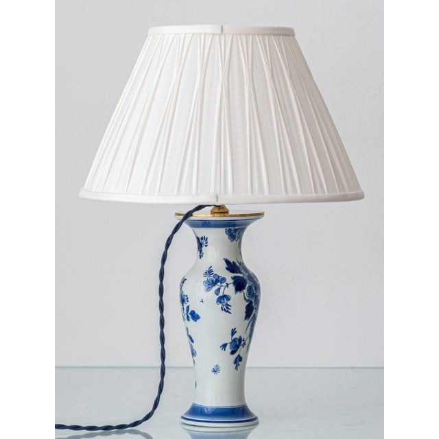 Metal Dutch Delft Blue and White Chinoiserie Ceramic Table Lamp from Royal Delft, 1970s For Sale - Image 7 of 15
